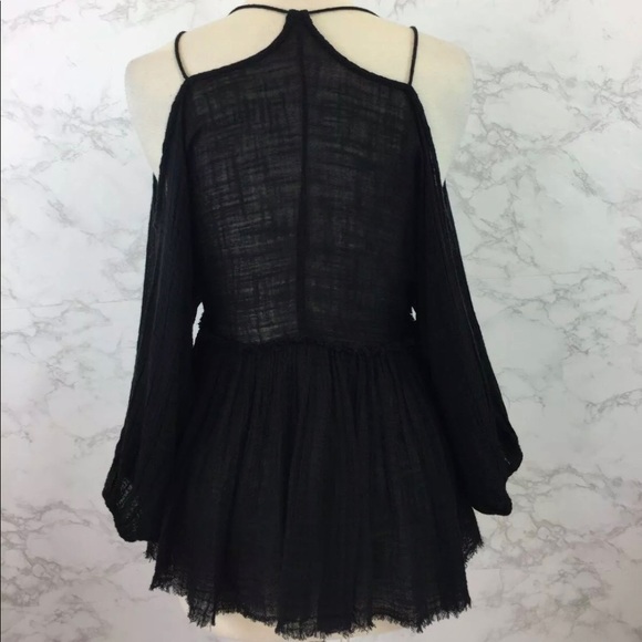 🌟 FREE PEOPLE One Monarch Cold Shoulder Raw Hem - Picture 6 of 8